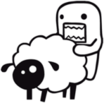 Автонаклейка на машину "Domo-kun и овца"