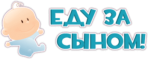 Наклейки на авто "Еду за сыном"
