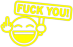 Abtibilduri pentru automobil "Fuck You"