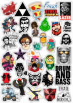 Стикеры на автомобиль "Stickerbomb/ Вариант 26"