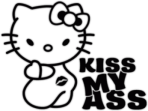 Стикеры на автомобиль "Hello Kitty - Kiss my ass"