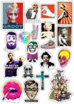 Автонаклейки "Stickerbomb/ Вариант 14"