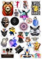 Stickere pentru automobil "Stickerbomb/ Вариант 43"