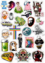 Стикеры на автомобиль "Stickerbomb/ Вариант 35"