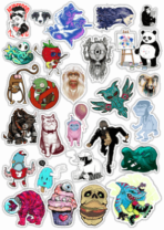 Стикеры на машину "Stickerbomb/ Вариант 16"