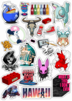 Наклейки на авто "Stickerbomb/ Вариант 18"
