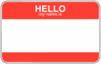 Autocolante "Hello My Name Is (Red)"