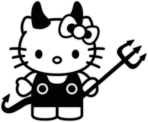 Стикеры на машину "Hello Kitty - Devil"