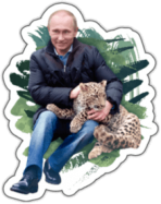 Наклейки на автомобиль "Путин с леопардом"