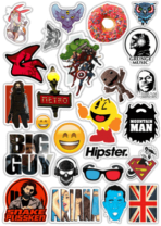 Стикеры на авто "Stickerbomb/ Вариант 33"