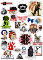 Автонаклейки "Stickerbomb/ Вариант 37"