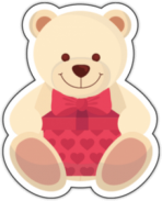 Автонаклейки "Тедди c подарком"