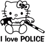 Наклейки на автомобиль "Hello Kitty - I love police"