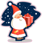 Стикеры на машину "Дед мороз 3"