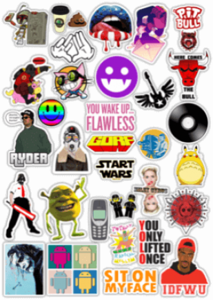 Autocolante pentru auto "Stickerbomb/ Вариант 30"