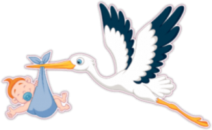 Наклейки на авто "Аист с мальчиком"