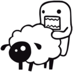 Автонаклейка на машину "Domo-kun и овца"