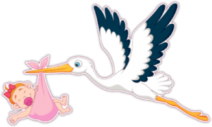 Стикеры на машину "Аист с девочкой"