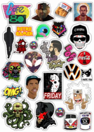 Autocolante auto "Stickerbomb/ Вариант 46"