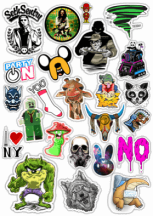 Autocolante pentru automobil "Stickerbomb/ Вариант 49"