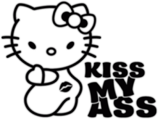 Стикеры на автомобиль "Hello Kitty - Kiss my ass"