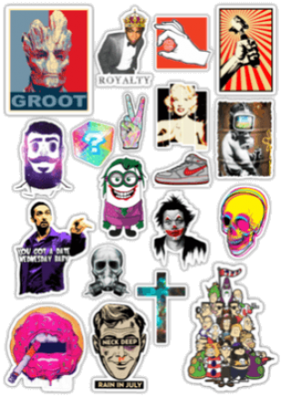 Автонаклейки "Stickerbomb/ Вариант 14"