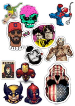 Наклейки на машину "Stickerbomb/ Вариант 5"