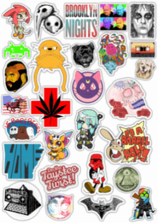 Stickere pentru auto "Stickerbomb/ Вариант 42"