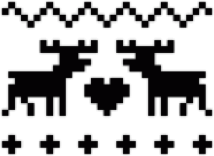 Стикеры на авто "Олени вязанные"