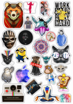 Stickere pentru automobil "Stickerbomb/ Вариант 43"