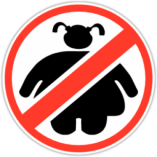 Автонаклейка "No Fat Chicks знак"