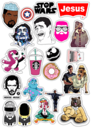 Стикеры на автомобиль "Stickerbomb/ Вариант 13"