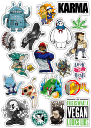 Стикеры на автомобиль "Stickerbomb/ Вариант 34"