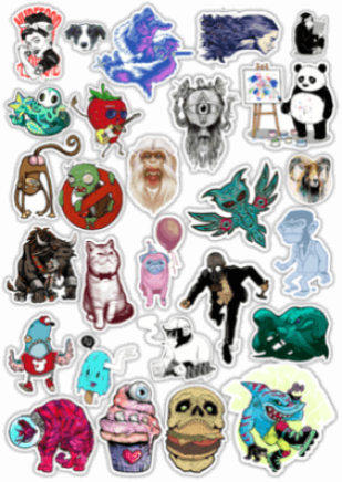 Стикеры на машину "Stickerbomb/ Вариант 16"