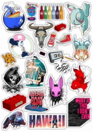 Наклейки на авто "Stickerbomb/ Вариант 18"