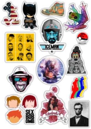 Наклейки на авто "Stickerbomb/ Вариант 11"