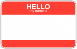 Autocolante "Hello My Name Is (Red)"