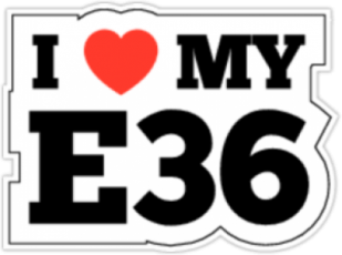 Наклейка на авто "I Love My E36"