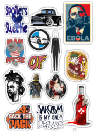 Автонаклейки "Stickerbomb/ Вариант 9"