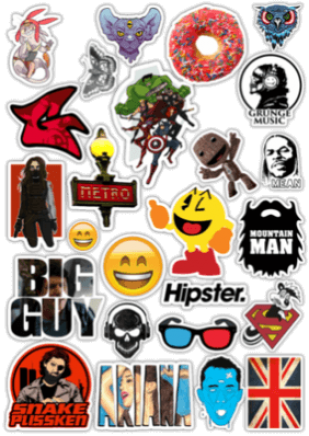 Стикеры на авто "Stickerbomb/ Вариант 33"