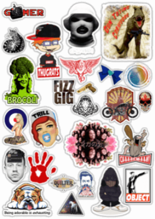 Автонаклейки "Stickerbomb/ Вариант 37"