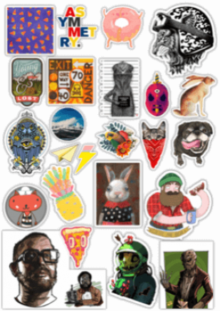 Стикеры на авто "Stickerbomb/ Вариант 38"