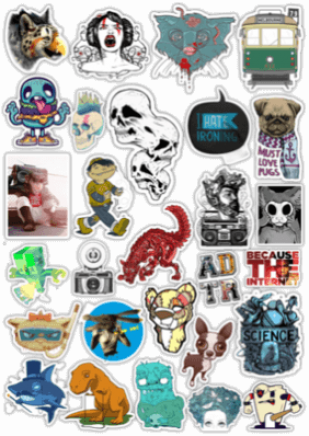 Автонаклейки "Stickerbomb/ Вариант 17"
