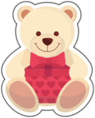 Автонаклейки "Тедди c подарком"