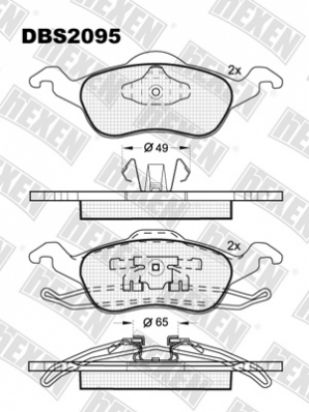 ТОРМОЗНЫЕ КОЛОДКИ DBS2095 (SP 237) (T1167) * FORD FOCUS ПЕРЕД.