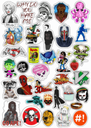 Наклейки на авто "Stickerbomb/ Вариант 32"