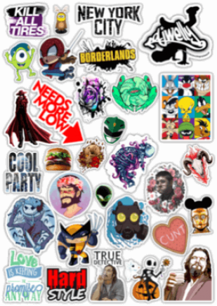 Стикеры на машину "Stickerbomb/ Вариант 25"