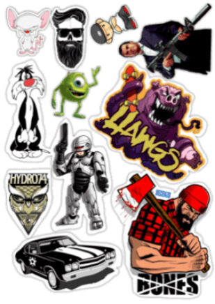 Наклейки на машину "Stickerbomb/ Вариант 4"