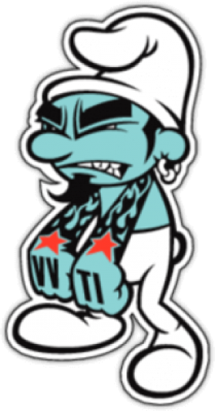 Автомобильная наклейка "VVTI Smurf"
