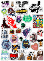 Стикеры на машину "Stickerbomb/ Вариант 25"